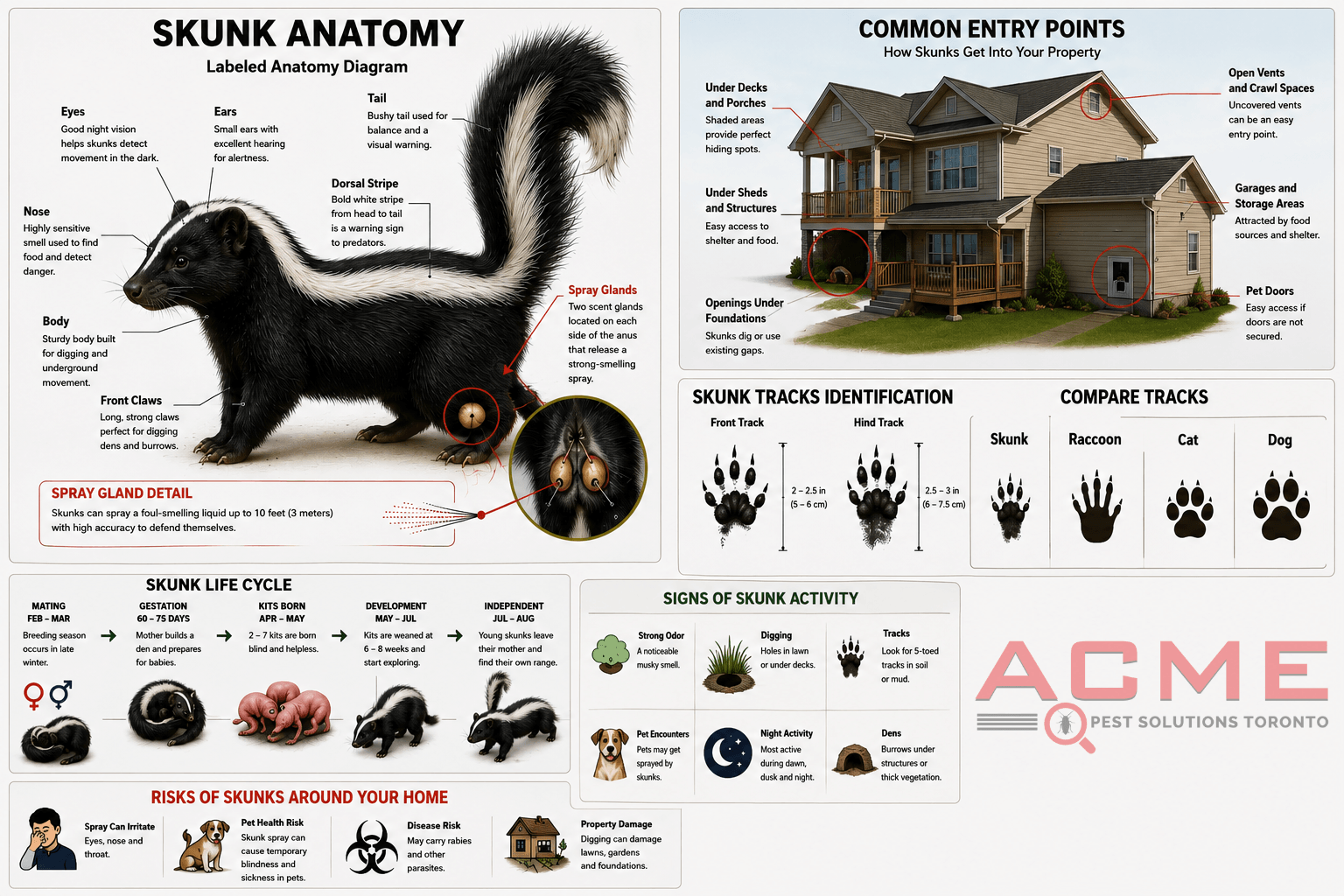 skunk Labeled Anatomy Diagram